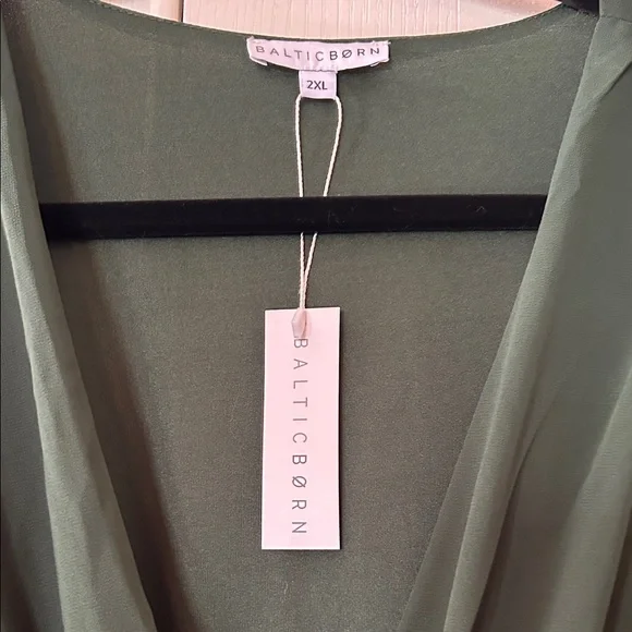 NWT Baltic Born 2X Olivia Deep Green Long Sleeve Dress - Picture 4 of 16